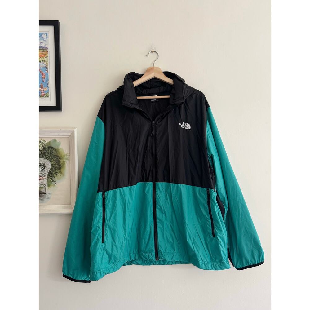 THE NORTH FACE Alamosa Wind Jacket in Black/Porcelain Green Size XXL - Picture 2 of 9